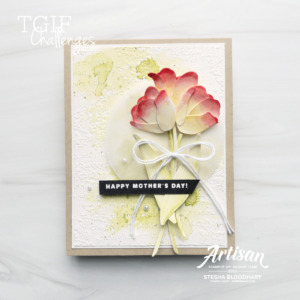 Create this Mother's Day Card using the Flowering Tulips Bundle by Stampin' up! Card by Stesha Bloodhart, Stampin' Hoot!