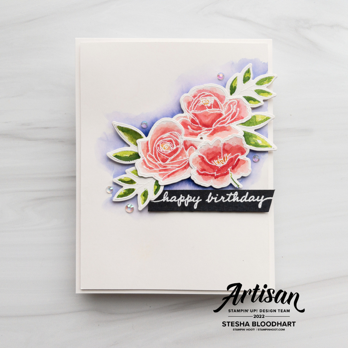 Create this card with the Hues of Happiness Bundle and NEW 2022-2024 In Colors from Stampin' Up! Stesha Bloodhart