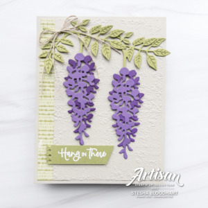 Create this friend card using the NEW Wisteria Wishes Bundle from Stampin' Up! Stesha Bloodhart, Stampin' Hoot! #GDP339