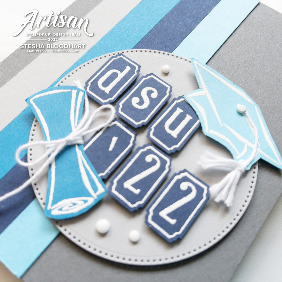 Create this card with the Stylish Shapes Dies and the Alphabest Bundle Stampin' Up! Card by Stesha Bloodhart