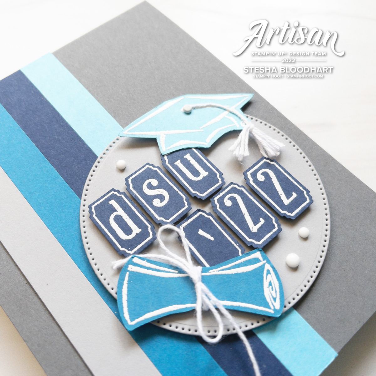 Create this card with the Stylish Shapes Dies and the Alphabest Bundle from Stampin' Up! Card by Stesha Bloodhart