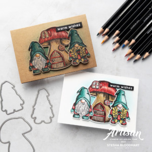 Stesha Bloodhart Kindest Gnomes Bundle from Stampin' Up! Warm Wishes Note Cards and Watercolor Pencils