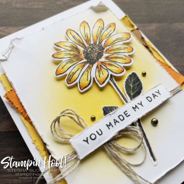 Create a You Made My Day Card with the Cheerful Daisies Bundle by Stampin' Up! Card by Stesha Bloodhart, Stampin' Hoot! (1)